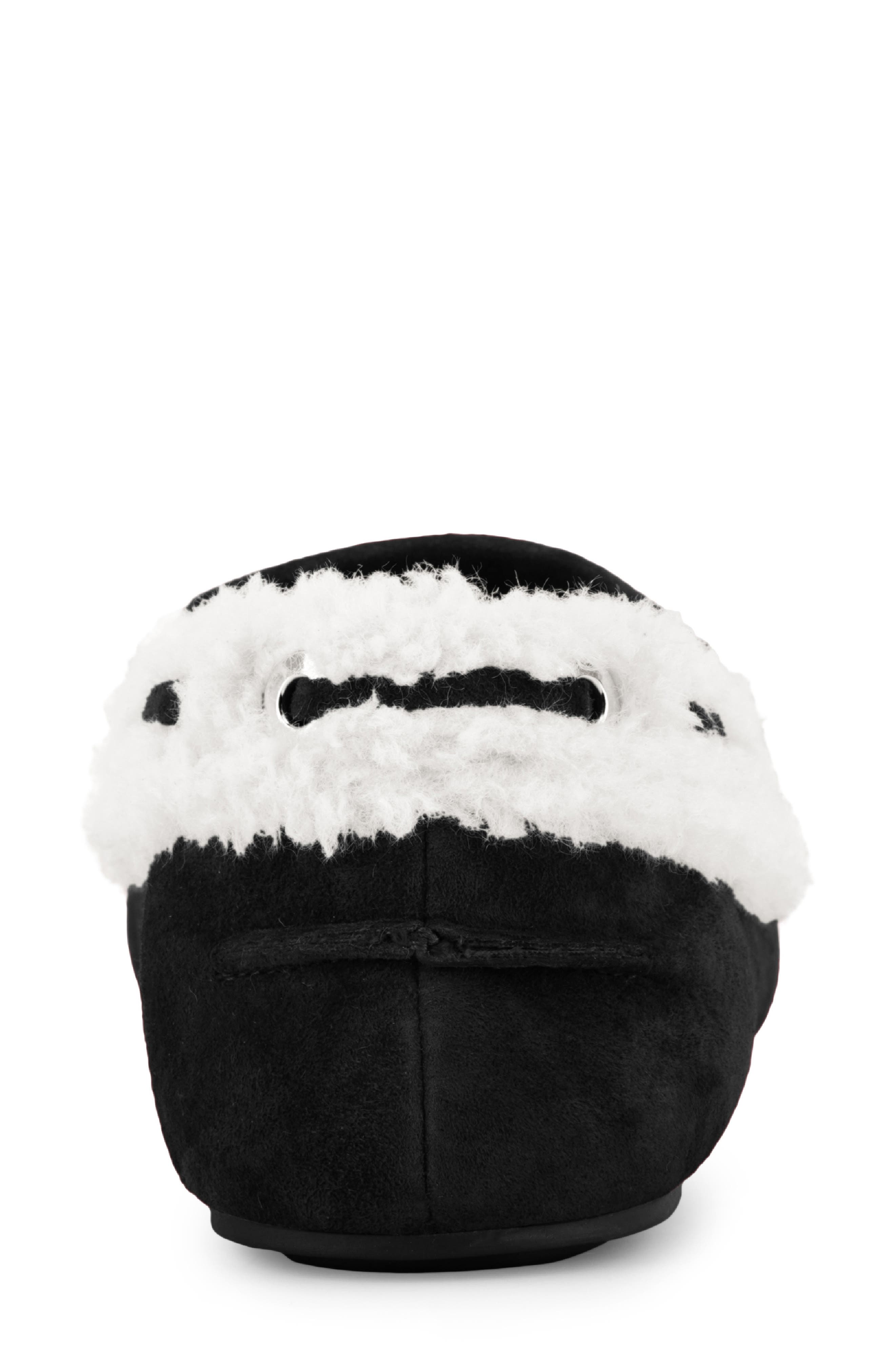 Zen Moccasin Slipper, Alternate, color, BLACK SUEDE