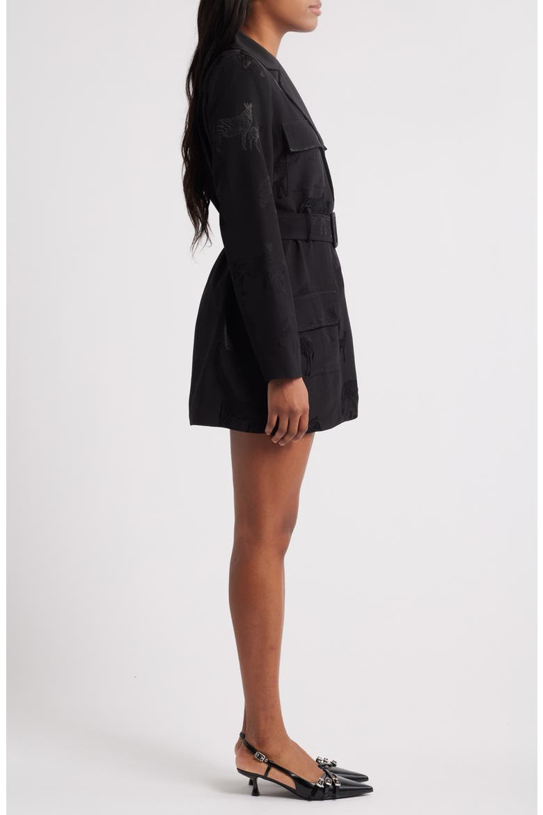 Steinway Belted Long Sleeve Blazer Minidress, Alternate, color, BLACK