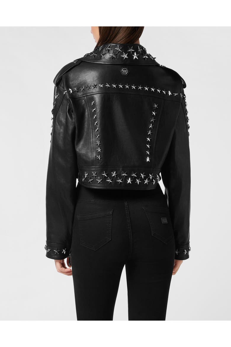Leather Biker Women, Alternate, color, black