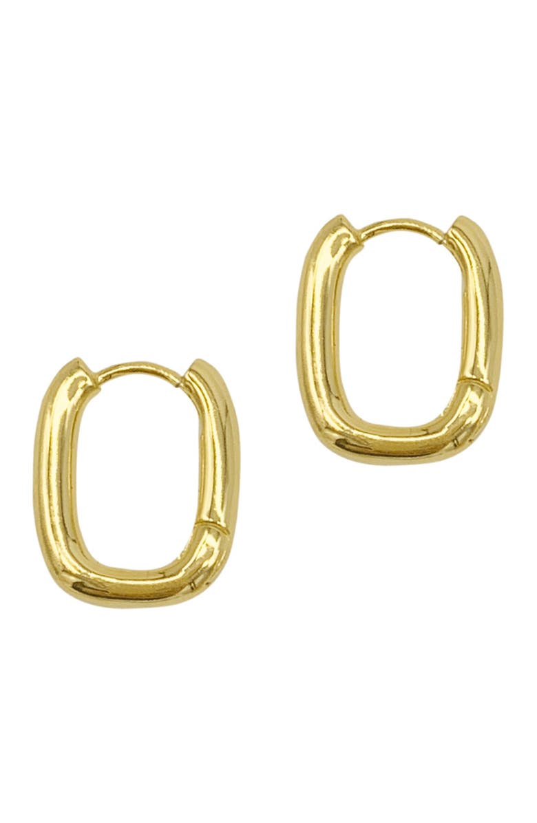 Adornia Water Resistant Rectangle Huggie Hoop Earrings, Main, color, Yellow