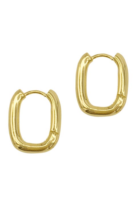 Water Resistant Rectangle Huggie Hoop Earrings