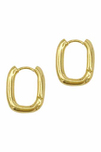 Adornia Water Resistant Rectangle Huggie Hoop Earrings