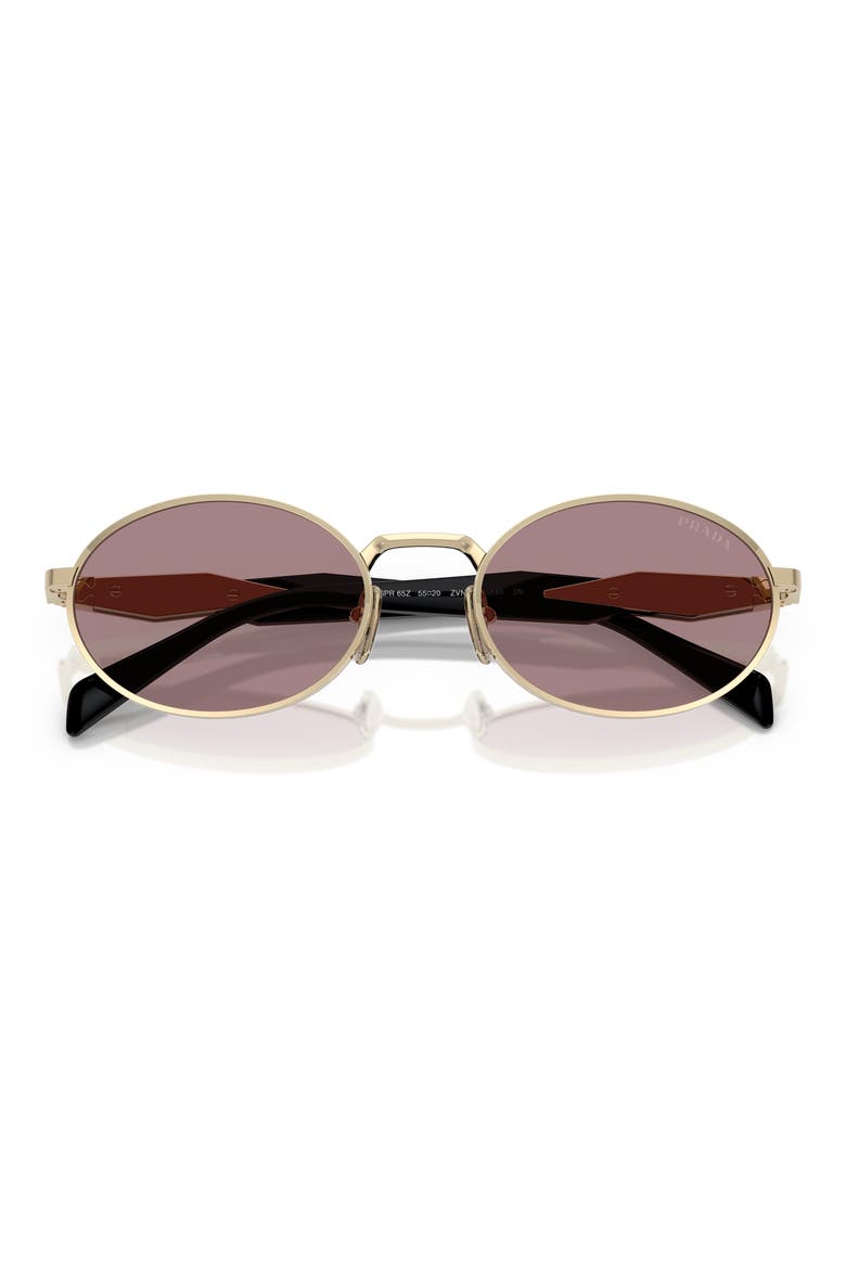 55mm Oval Sunglasses, Alternate, color, GOLD BROWN