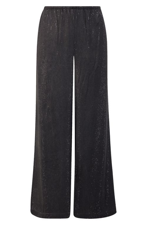 Alexander Wang Hotfix Crystal Relaxed Pants In 096a Washed Charcoal