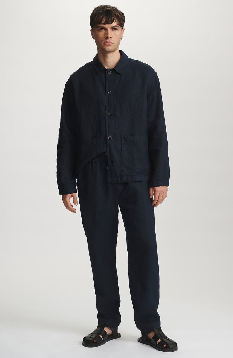 Mavi Jeans Drawstring Linen Pants, Alternate, color, Dark Sapphire