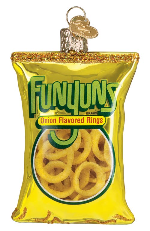 Old World Christmas Funyuns Glass Ornament in Yellow/Green/Gold 