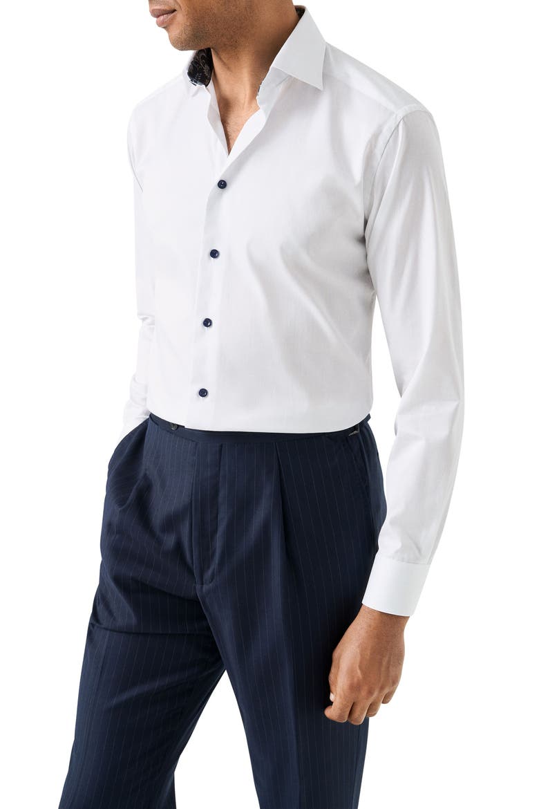 Contemporary Fit Organic Cotton Dress Shirt, Main, color, WHITE
