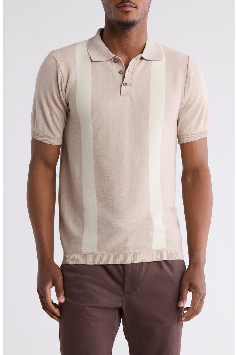 Slim Fit Sweater Knit Polo, Main, color, TAUPE