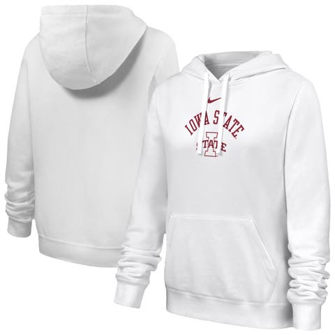 Women's Nike White Iowa State Cyclones Club Fleece Hoodie
