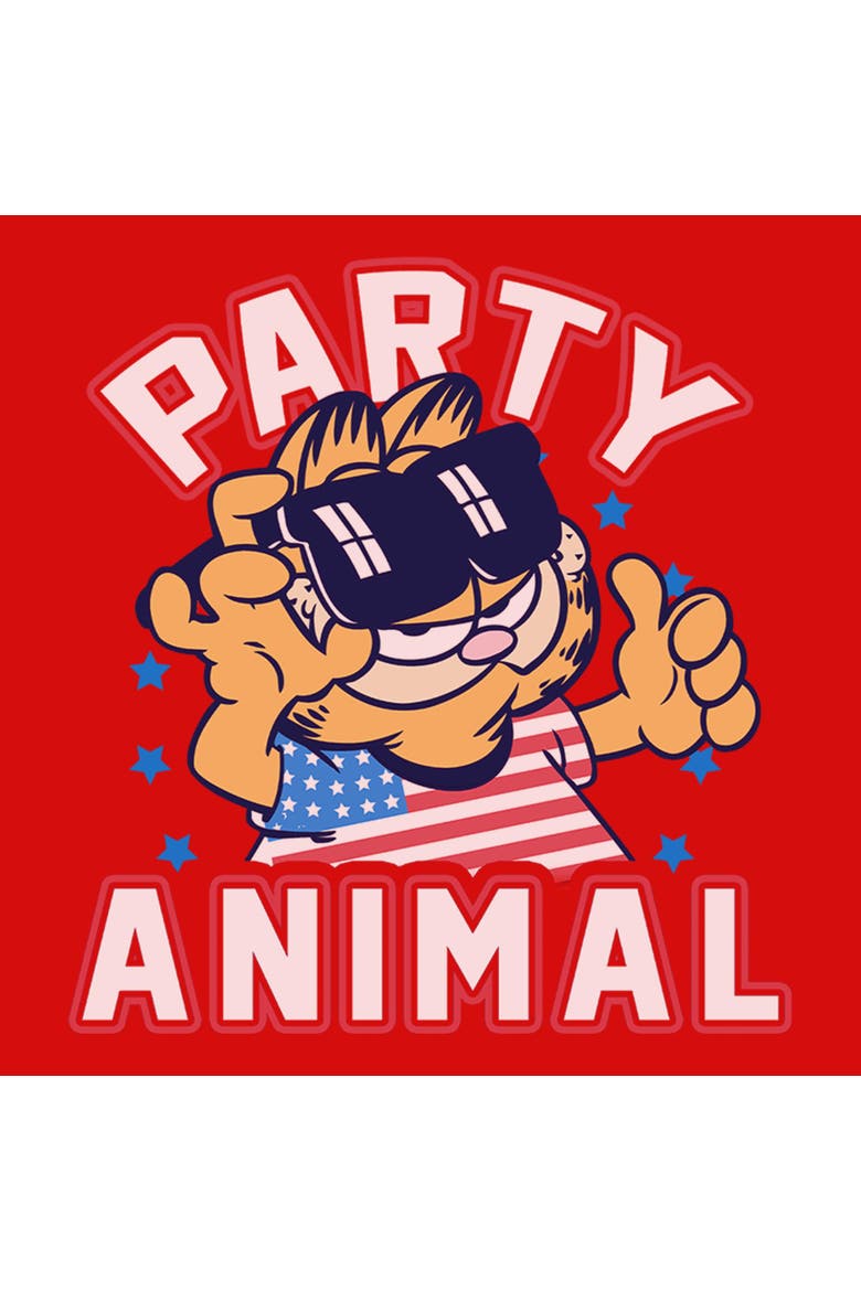 Girls Garfield Cat Party Animal T Shirt, Alternate, color, Red