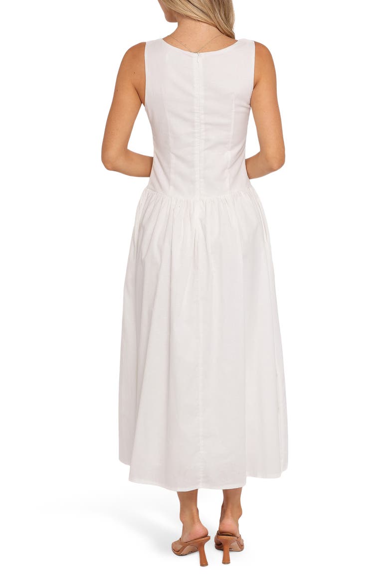 Evie Cotton & Linen Buttoned Maxi Dress, Alternate, color, WHITE