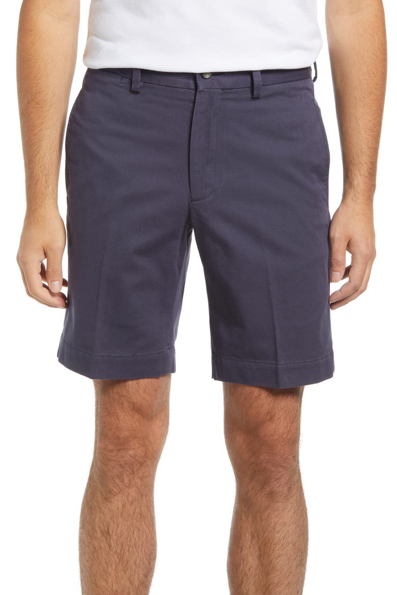 Charleston Khakis Flat Front Chino Shorts, Main, color, NAVY