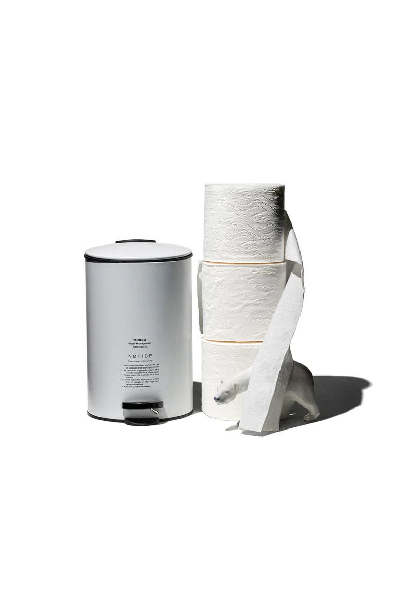 PUEBCO Trash Can, Alternate, color, White