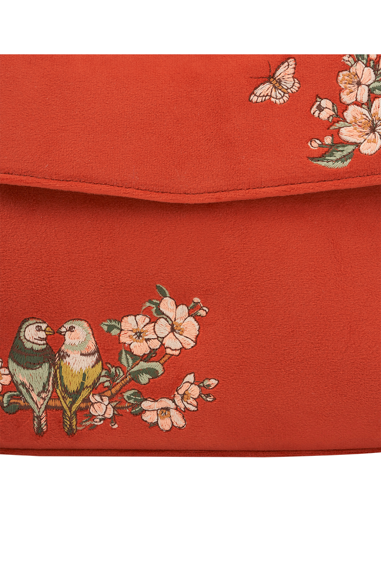 Fable England Lovebirds Mini Top Handle Tote, Alternate, color, Rust Red
