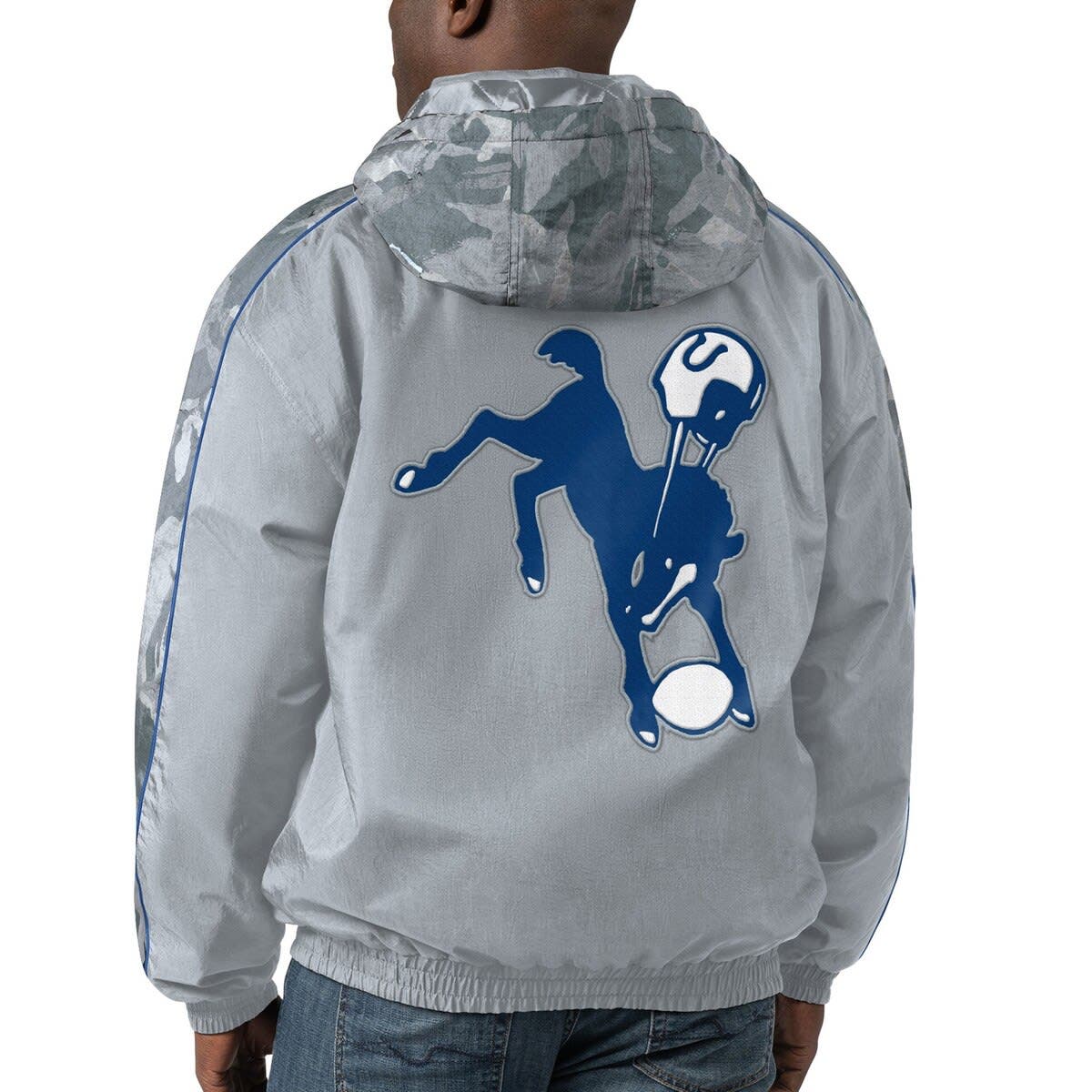 Men's Starter Gray Indianapolis Colts Thursday Night Gridiron Throwback Full-Zip Jacket - image 2