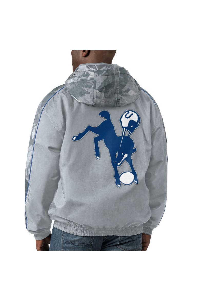 Men's Starter Gray Indianapolis Colts Thursday Night Gridiron Throwback Full-Zip Jacket, Alternate, color, Gray
