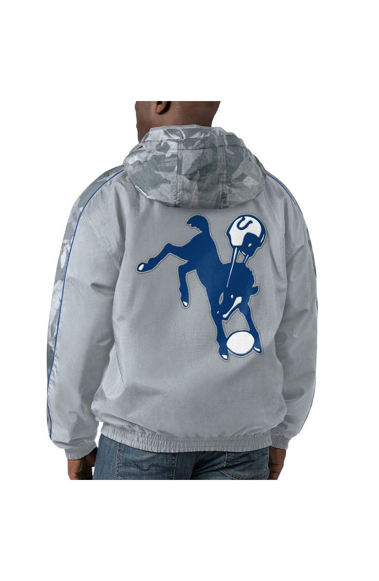 STARTER Men's Starter Gray Indianapolis Colts Thursday Night Gridiron Throwback Full-Zip Jacket, Alternate, color, Gray