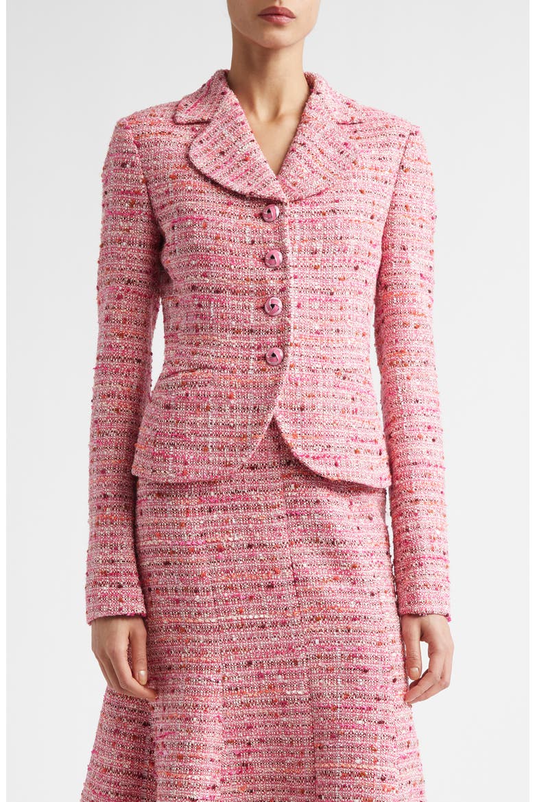Provence Tweed Jacket, Main, color, PEONY / DEEP CORAL MULTI