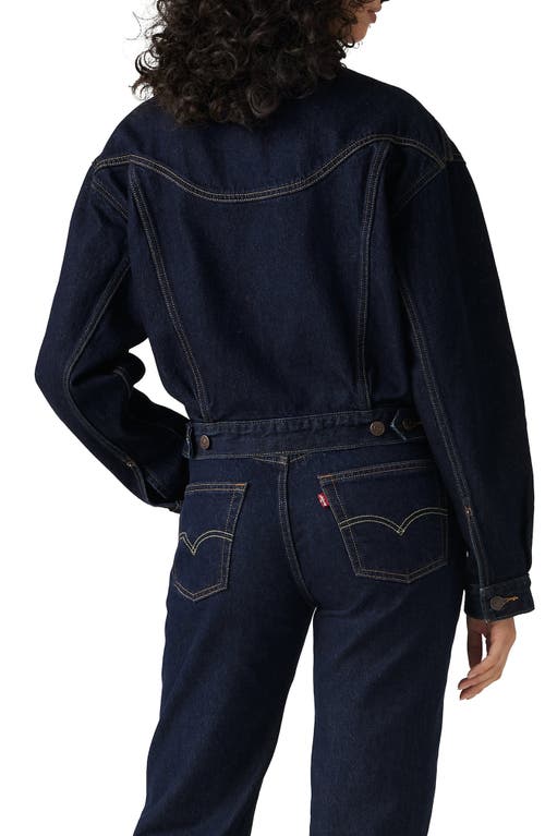 Levi's Navy Shrunken '90s Western Trucker Denim Jacket In Dream Nice Dreams