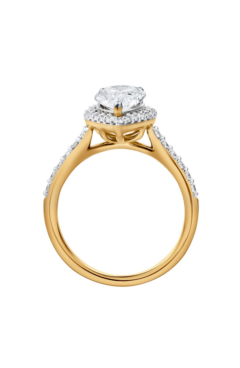 LuvMyJewelry Hana 14K Yellow Gold Pear Lab Grown Diamond Halo Engagement Ring - 2.45 Ct, Alternate, color, 14K Yellow Gold