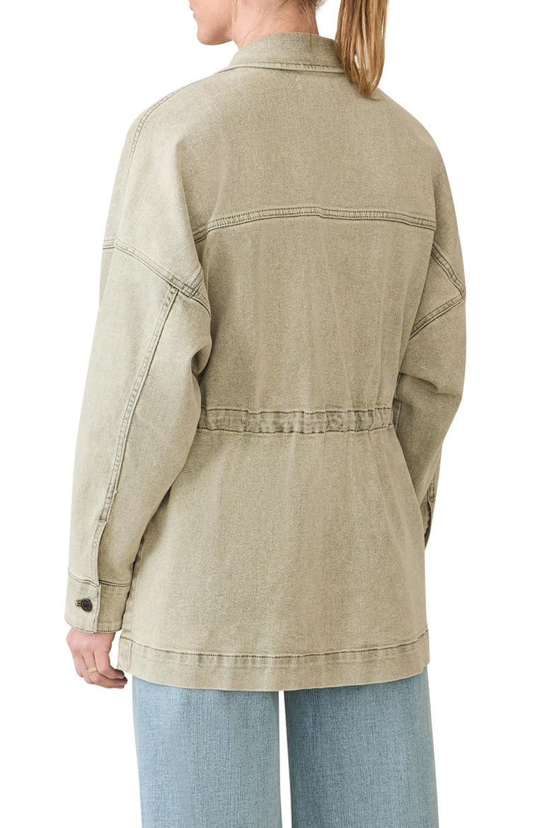 Sunwash Utility Denim Jacket, Alternate, color, OLIVE HAZE WASH