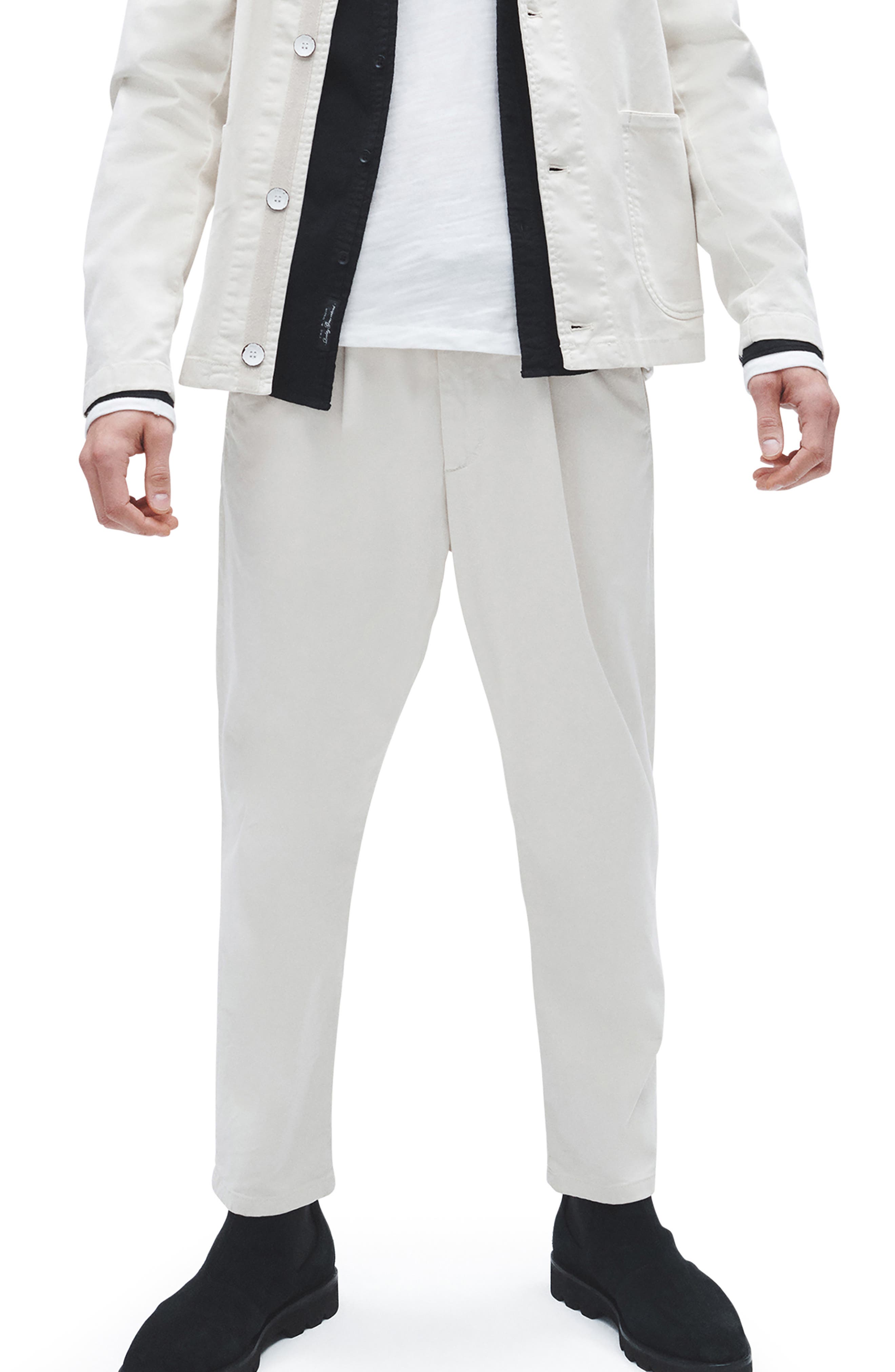 rag & bone Pleated Stretch Cotton Chino Pants