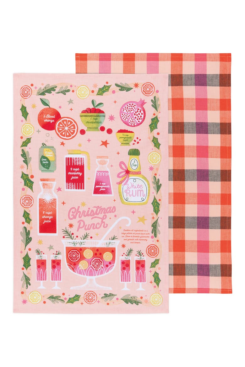 2-Pack Spirits Bright Xmas Punch Tea Towel Set, Main, color, BRIGHT CHRISTMAS PUNCH