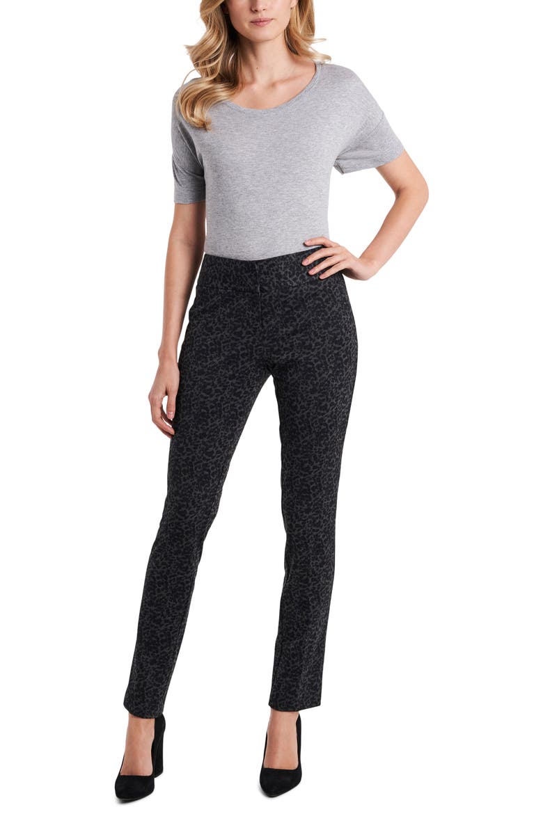Leopard Print Ponte Ankle Pants, Alternate, color, MED HTR GREY