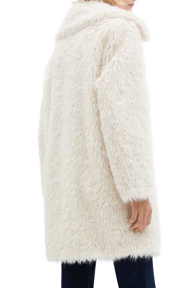Faux Fur Toggle Coat, Alternate, color, WHITE