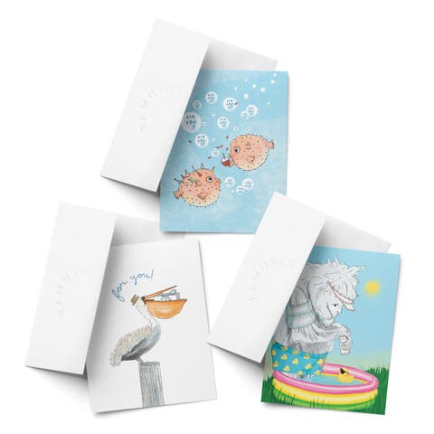 Birthday Greeting Card Pack Sets (3 ct, Assorted) Are You 1, Are You 2... For You Pelican, Yeti Pool Party