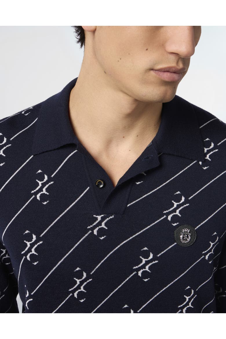 Polo Longsleeve All-Over Bb Men, Alternate, color, navy