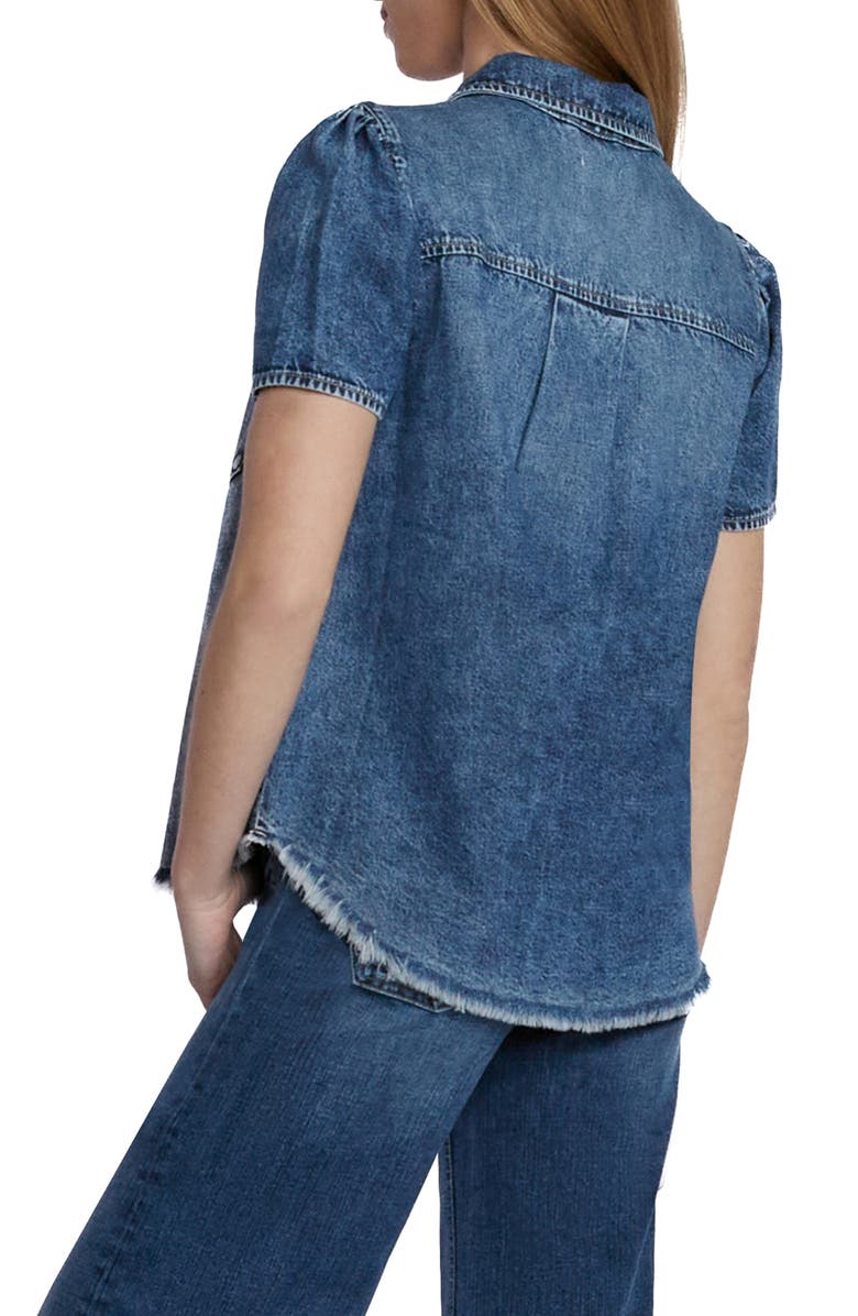 Wash Lab Denim Puff Sleeve Denim Shirt, Alternate, color, Denim Shark