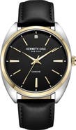 Kenneth Cole New York Diamond Leather Strap Watch, 44mm - 0.005ct.