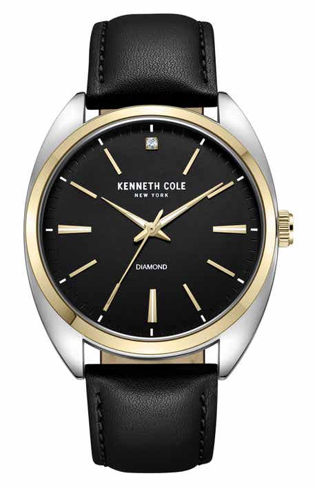 Kenneth Cole New York Diamond Leather Strap Watch, 44mm - 0.005ct.