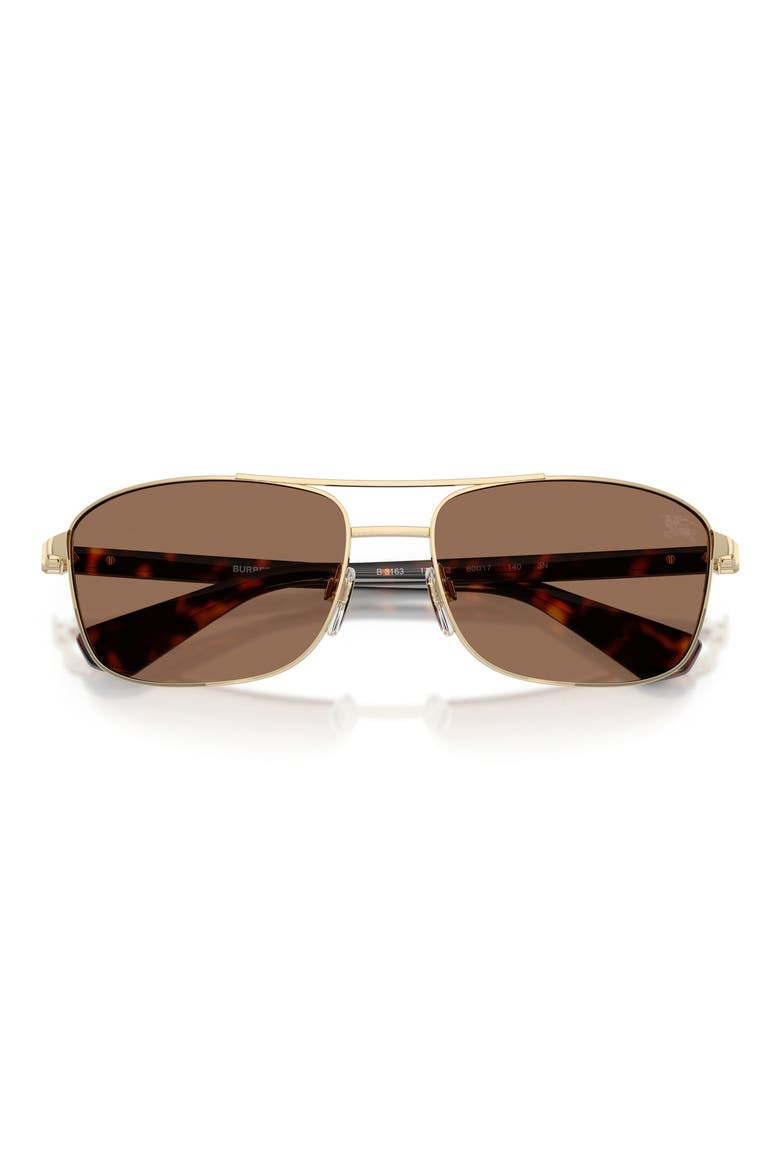 60mm Rectangular Sunglasses, Alternate, color, LIGHT GOLD/DARK BROWN