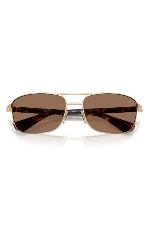 Burberry 60mm Rectangular Sunglasses In Light Gold/dark Brown