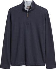 Johnston & Murphy Icon Reversible Cotton Blend Quarter Zip Pullover