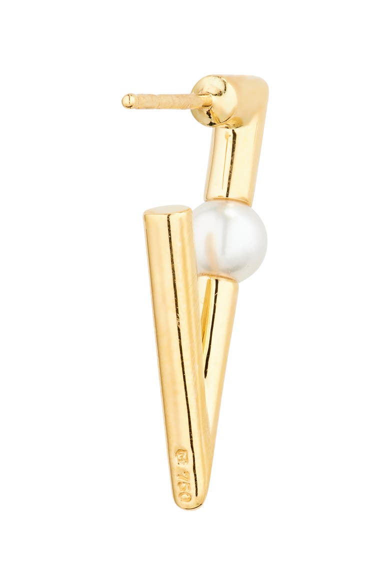 Akoya Pearl Triangular Earrings, Alternate, color, 18KY