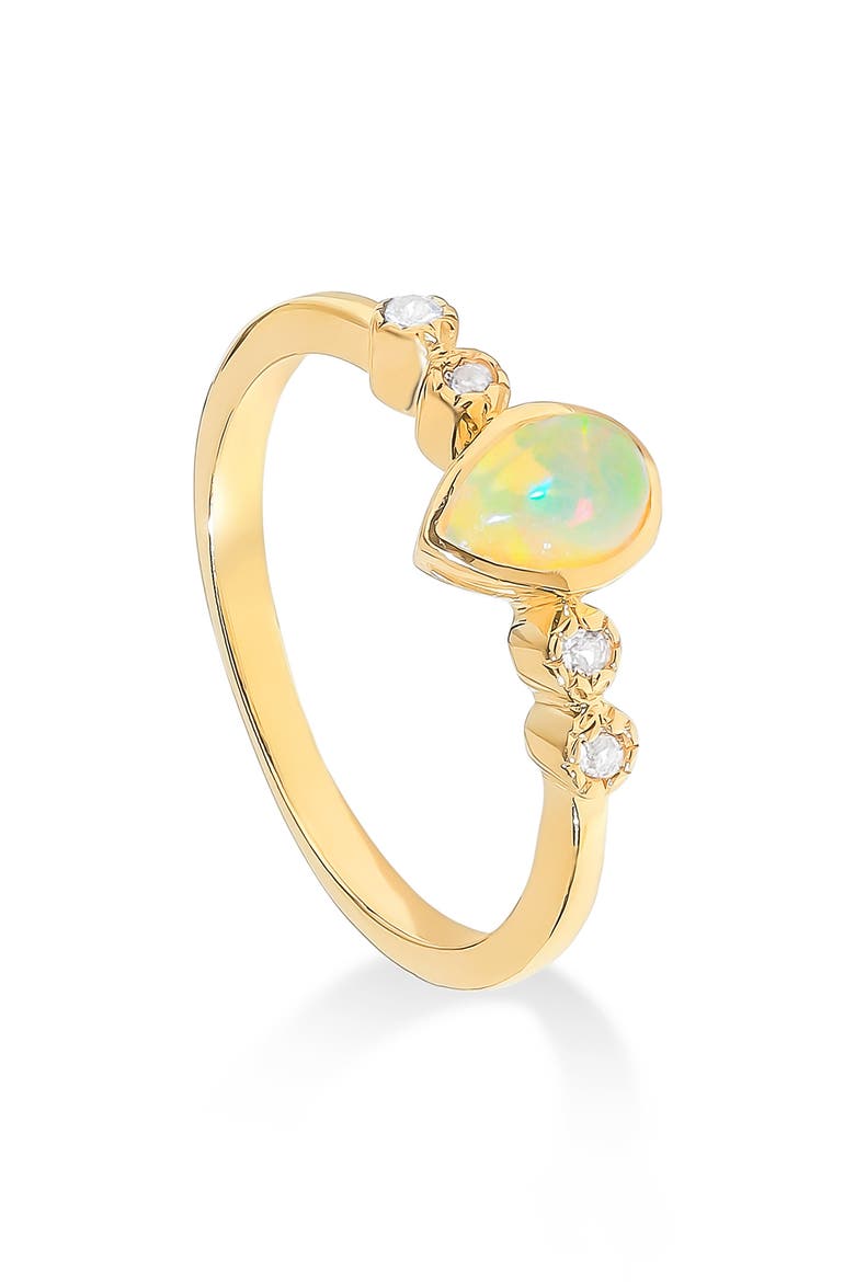Pear Gemstone Ring, Main, color, YELLOW