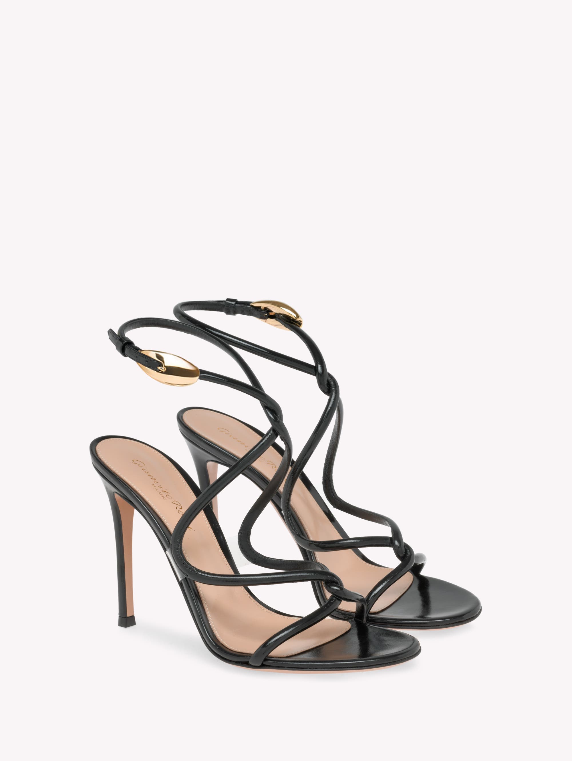 Gianvito Rossi Jungle Mamba Sandals, Alternate, color, Black