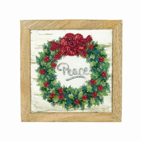 Embellished Wreath Shelf Sitter Block