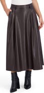Ookie & Lala Supersoft Faux Leather Pocketed Maxi Skirt