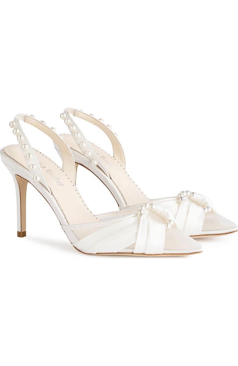 Bella Belle Faye Imitation Pearl Slingback Pointed Toe Pump, Alternate, color,