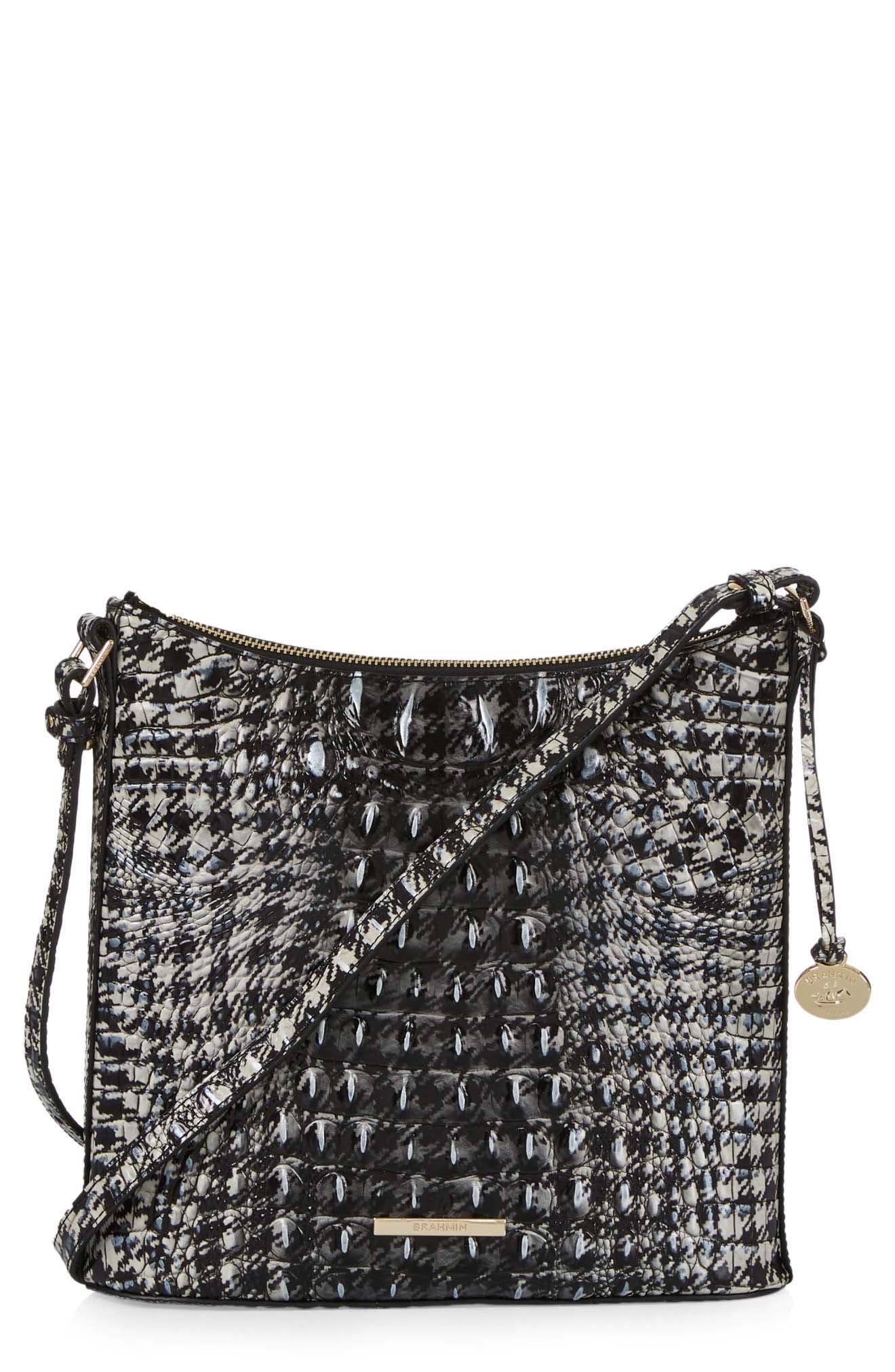Brahmin Katie Croc Embossed Leather Crossbody Bag, Main, color, 