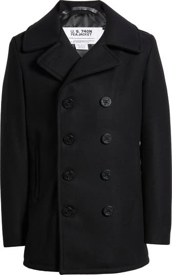 Schott NYC Wool Blend Peacoat | Nordstrom Schott NYC Wool Blend Peacoat | Nordstrom