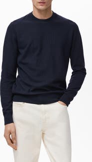 MANGO Crewneck Piqué Sweater