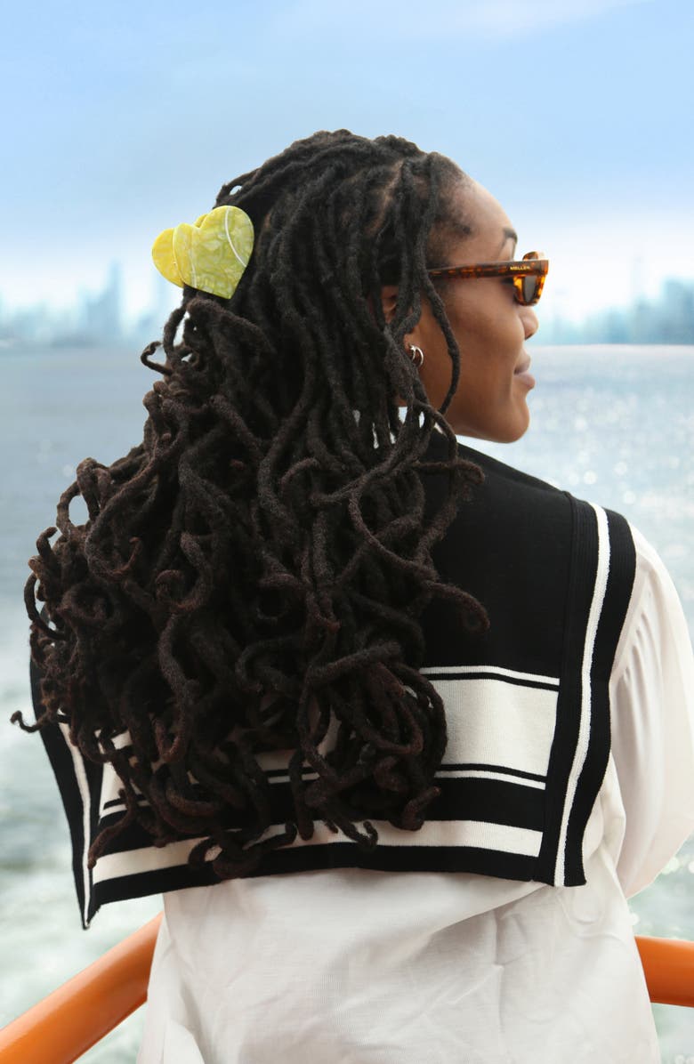 Solar Eclipse Tennis Lover Hair Claw Clip, Alternate, color, Yellow