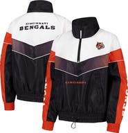 THE WILD COLLECTIVE Women's The Wild Collective Black Cincinnati Bengals 1/4 Zip Track Jacket
