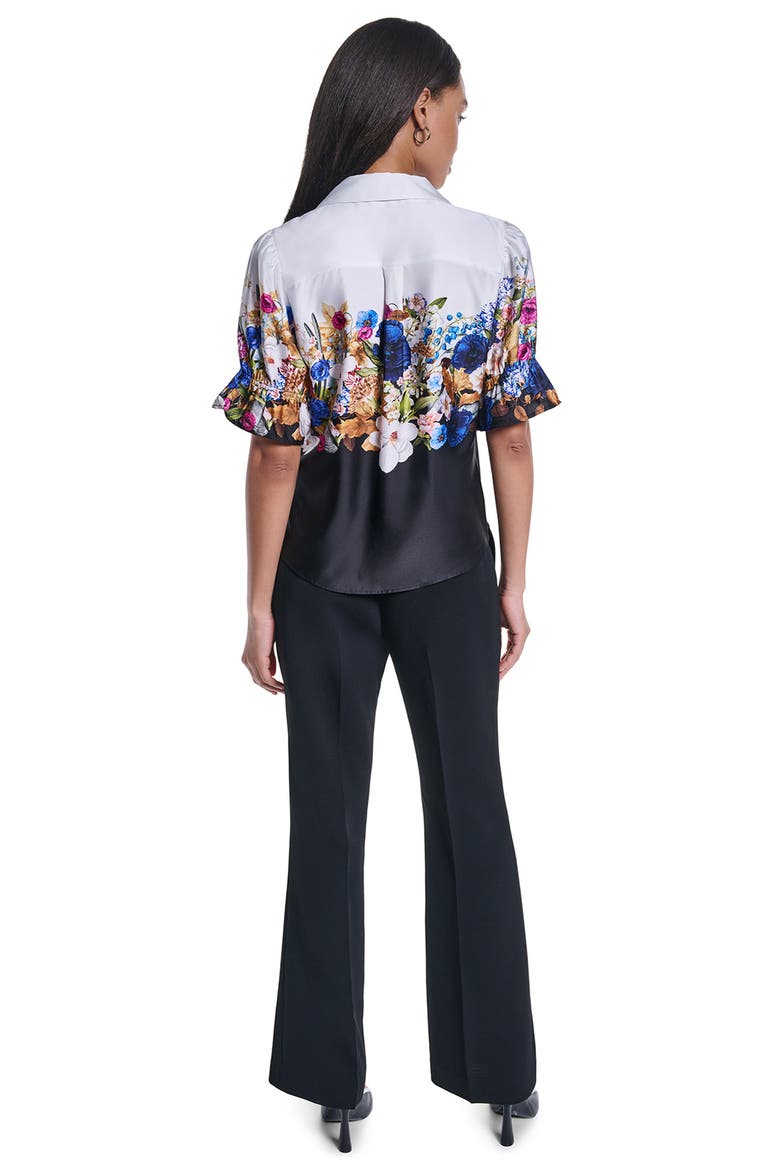 Floral Ombre Shirt, Alternate, color, SOFT WHITE/ BLACK MULTI
