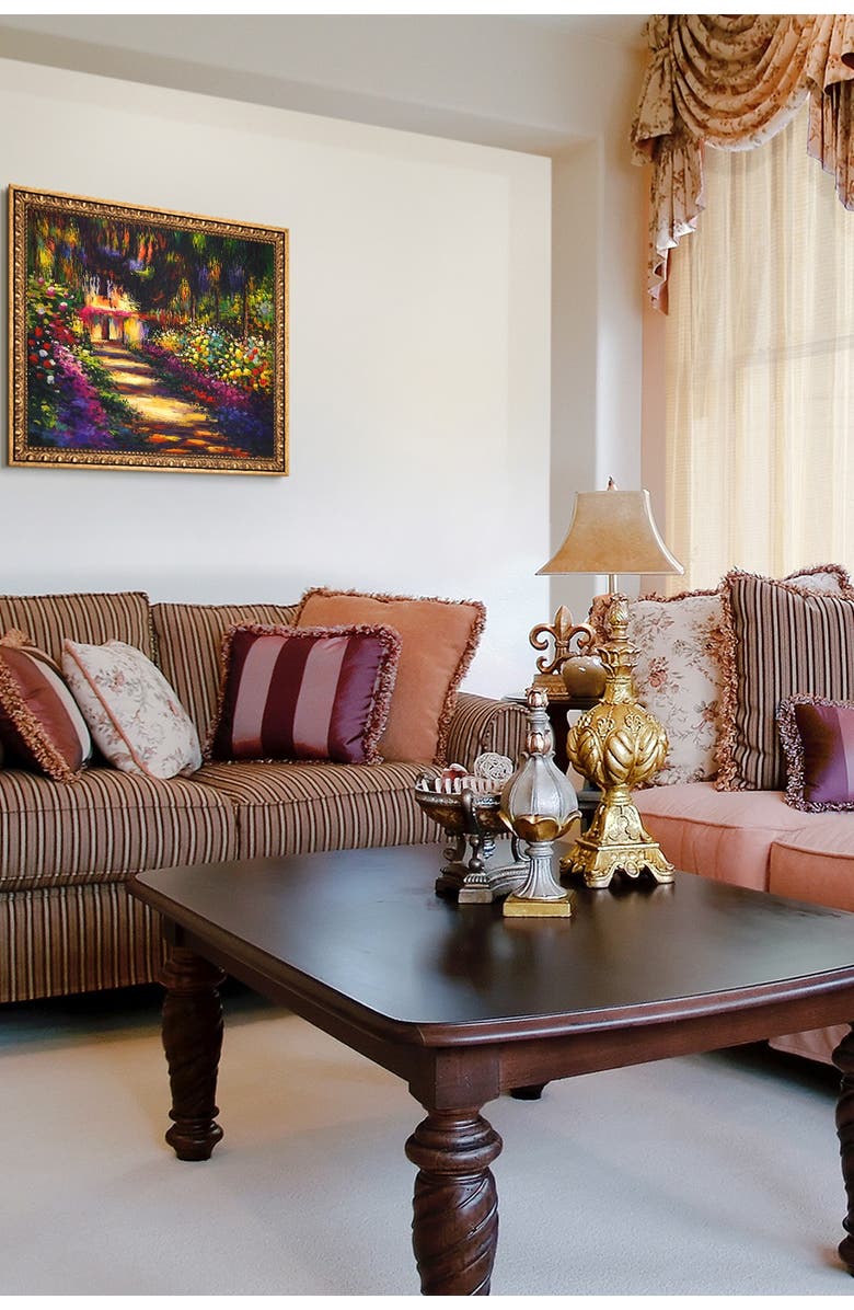 OVERSTOCK ART Pathway in Monet's Garden at Giverny Framed Oil Reproduction of Original Painting by Claude Monet - 27.5"x23.5", Alternate, color, 